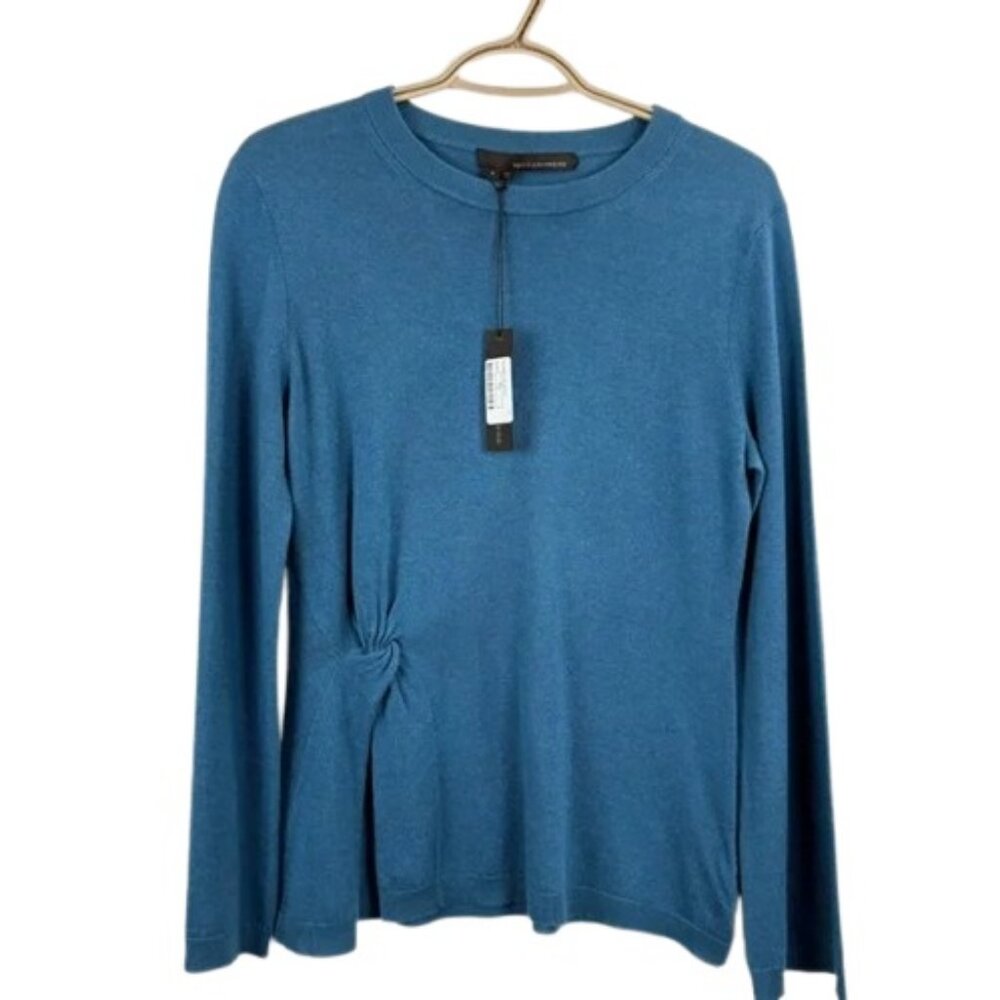 360 Cashmere blue side knot long sleeve sweater size S NWT - Picture 1 of 8